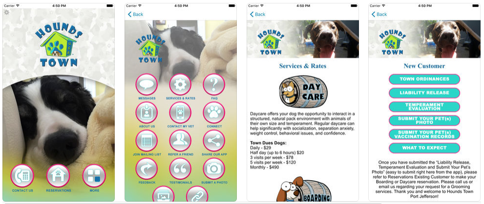 Screen Shot 2018-05-25 at 2.17.44 PM screenshots of houndstown app interface