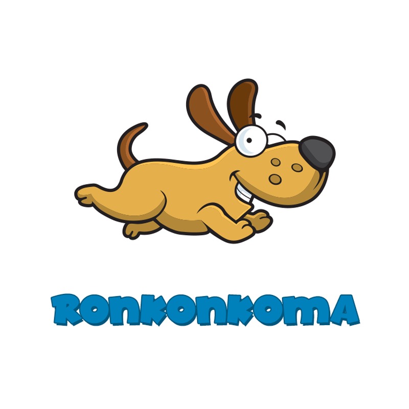 ronkonkoma wordart graphic with brown dog cartoon